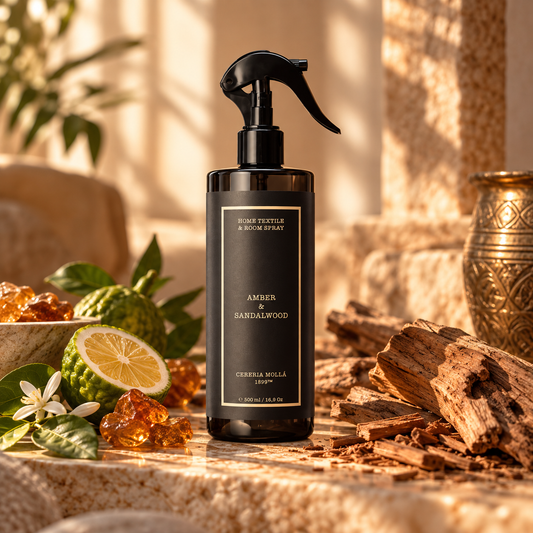 Cereria Mollá 1899 Home & Textile Spray Amber & Sandalwood – 500 ml. 🤎
