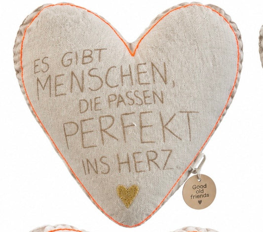 Herzkissen mit Spruch von Good old friends