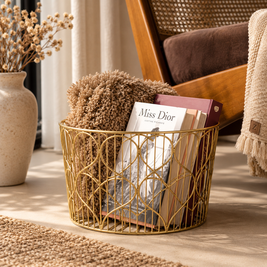 Zusss Drahtkorb Herz S – Gold