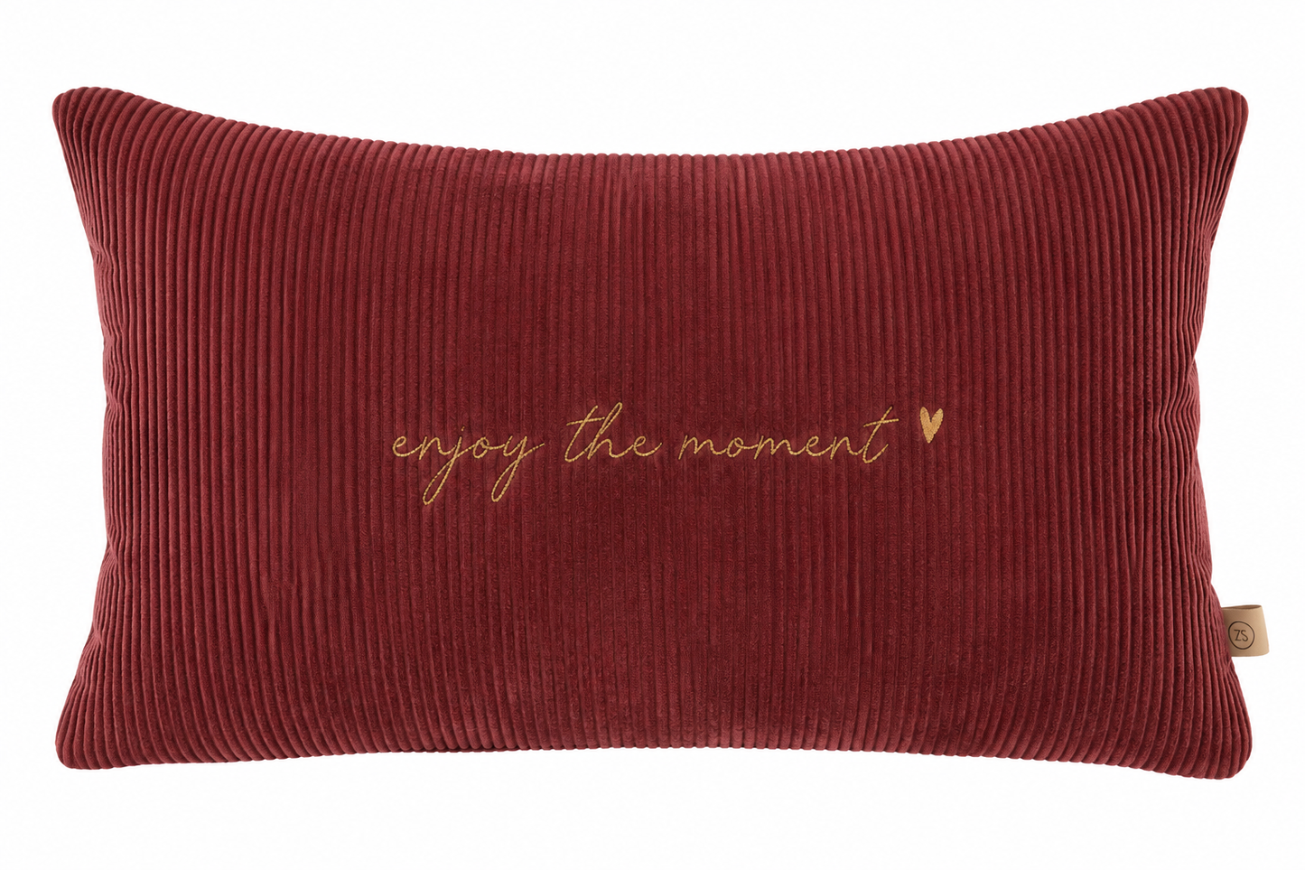 Zusss Cordkissen „Enjoy the moment“ Bordeaux 35 × 25 cm