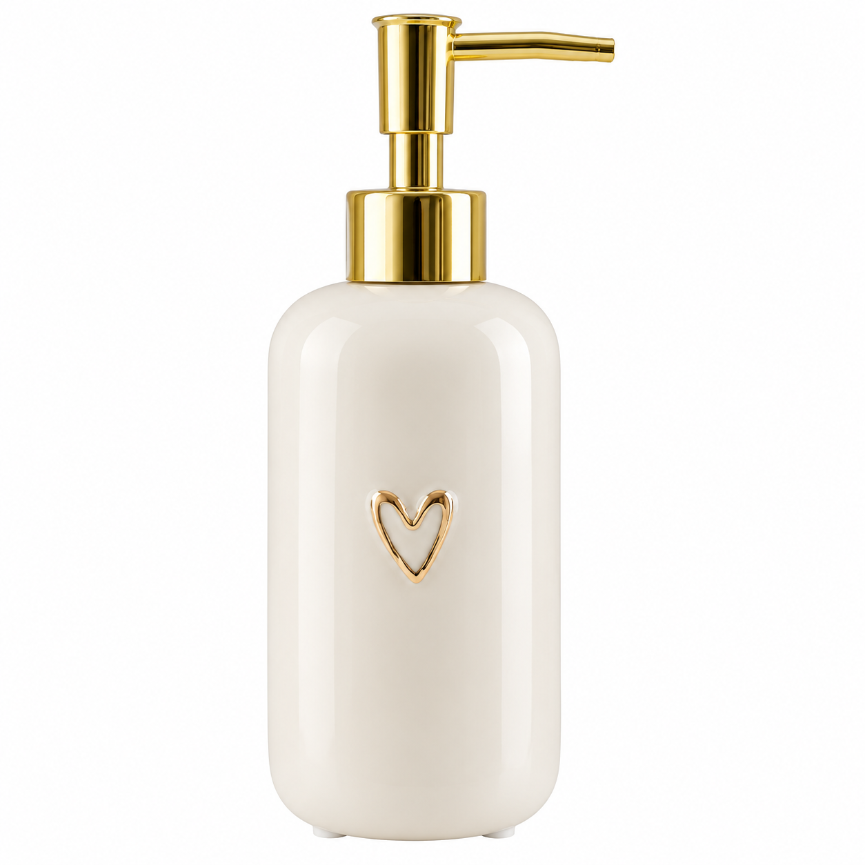 Zusss Seifenspender mit Herz – Creme/Gold