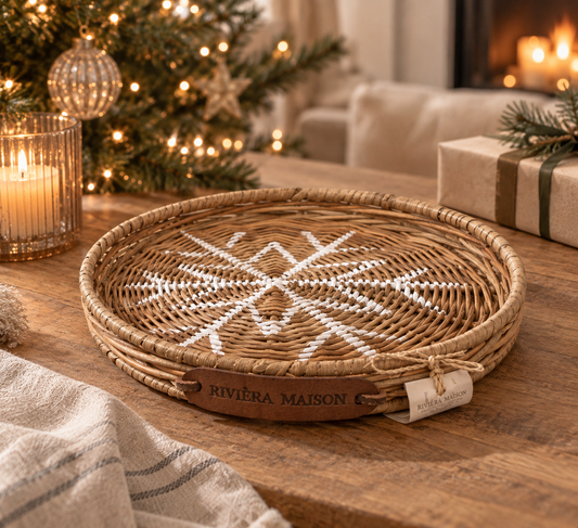 Rivièra Maison Tablett mit Wintermotiv – Ø 21 cm