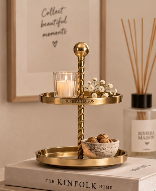 Rivièra Maison Fallon Etagère – 2-stöckig Gold