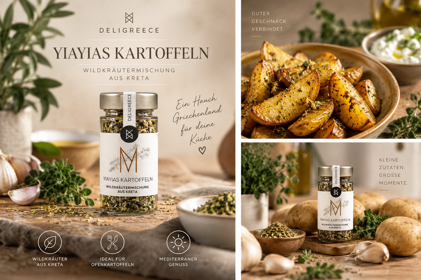 Yiayias Kartoffeln – Griechische Wildkräutermischung für Ofenkartoffeln