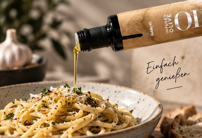 Greenomic Wood Design Olivenöl Garlic – 250 ml 🧄