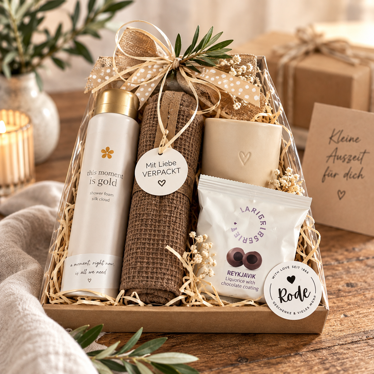 Kleine Auszeit – liebevoll verpacktes Geschenkset