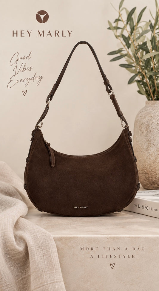 HEY MARLY Lifetime Sister Suede M – Mocca