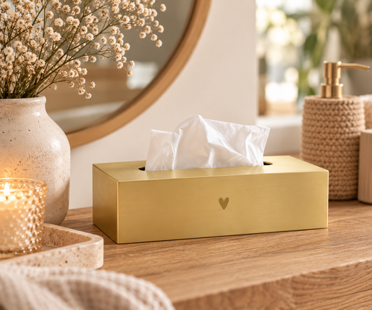 Zusss Taschentücherbox Herz Gold
