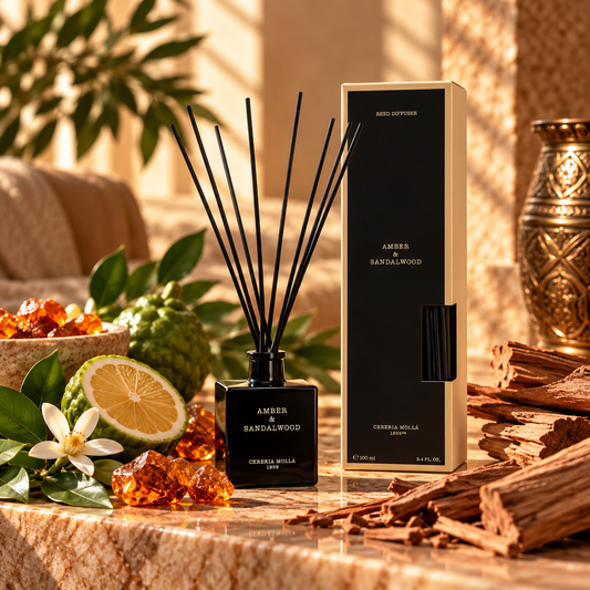 Cerería Mollá 1899 Reed Diffuser Amber & Sandalwood – 100 ml