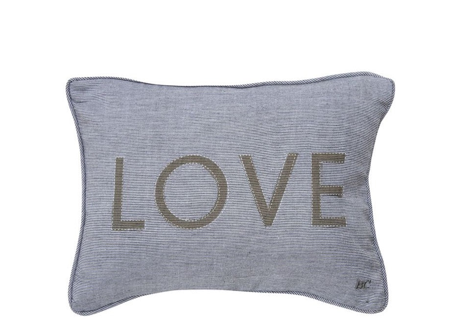 Bastion Collection Kissen love blau getreift