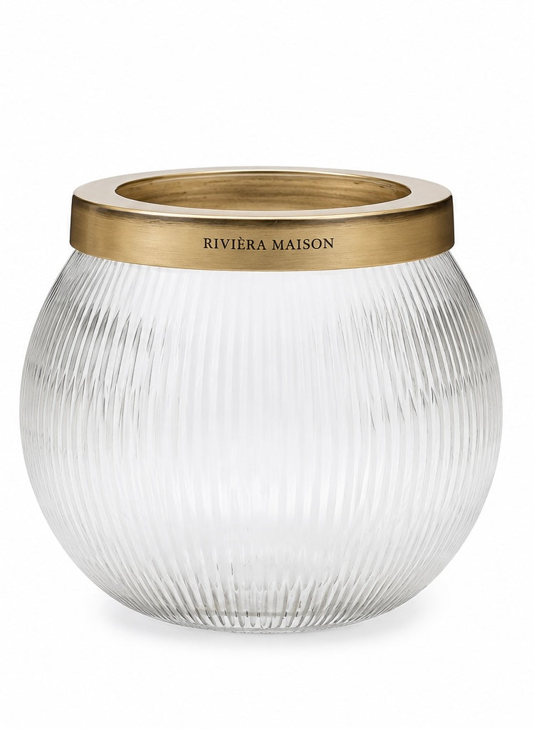 Rivièra Maison Votive S – Glas Windlicht mit goldfarbenem Rand