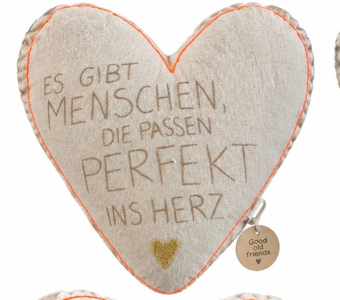 Herzkissen mit Spruch von Good old friends