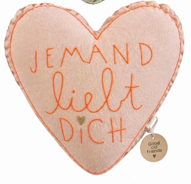 Herzkissen mit Spruch von Good old friends