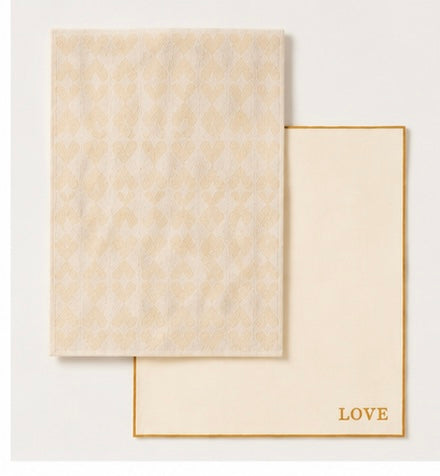 Zusss Küchenset LOVE Weiß/Gold – 2er Set