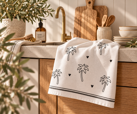 Bastion Collections Geschirrtuch Palmen 50 × 70 cm