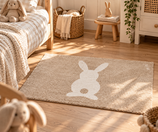 Mad About Mats Kinderteppich Hase – Beige 67 × 110 cm