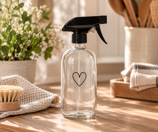 Eulenschnitt Sprühflasche Herz aus Glas 500 ml
