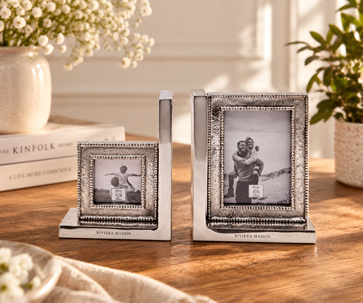Riviera Maison Making Memories Buchstützen & Fotorahmen – 2er-Set