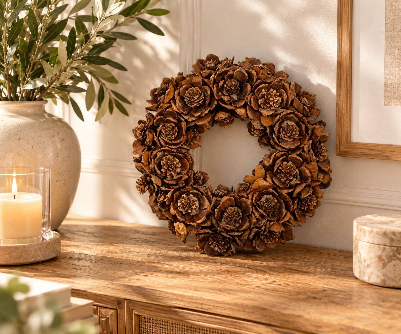 Riviera Maison Blumenkranz – Dekokranz Braun Ø 33 cm