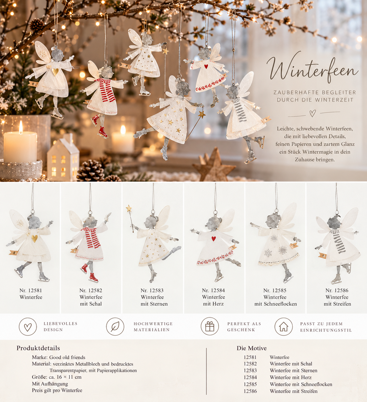 Good old friends Winterfee – Weihnachtsanhänger zum Aufhängen