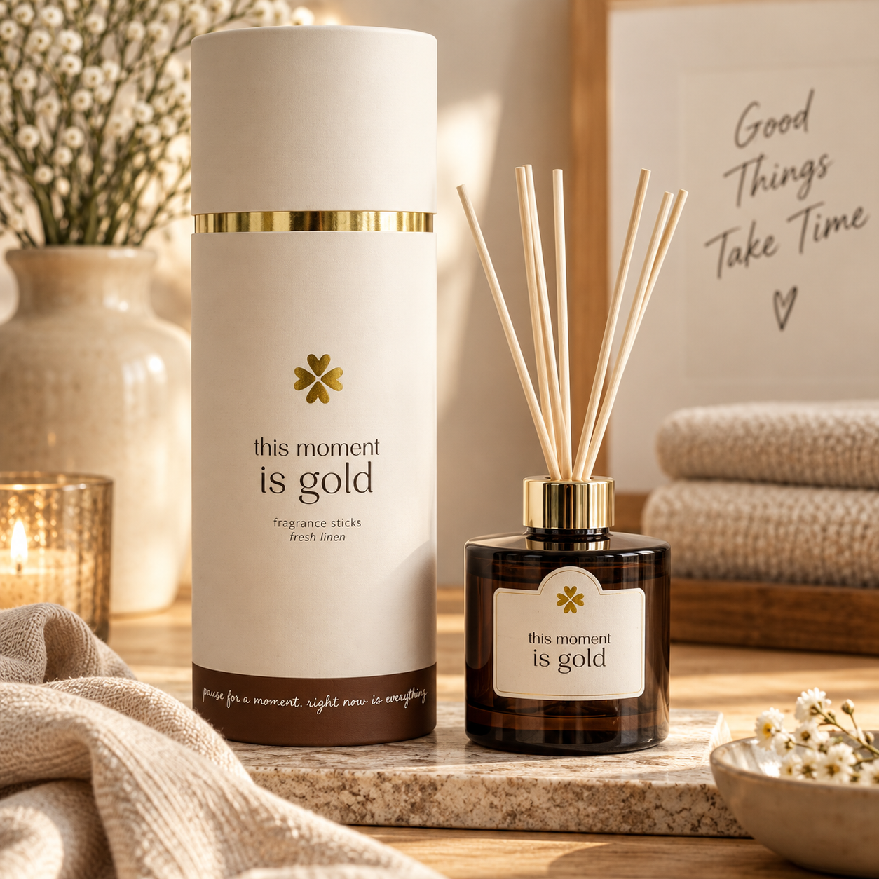 Zusss Duftstäbchen „This Moment is Gold“ – Fresh Linen