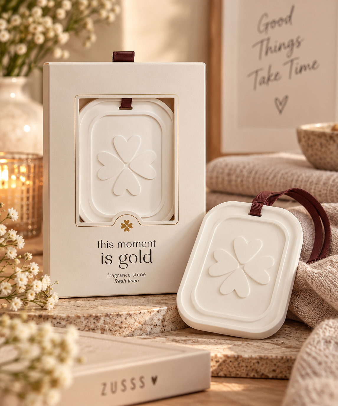 Zusss Duftstein „This Moment is Gold“ – Fresh Linen