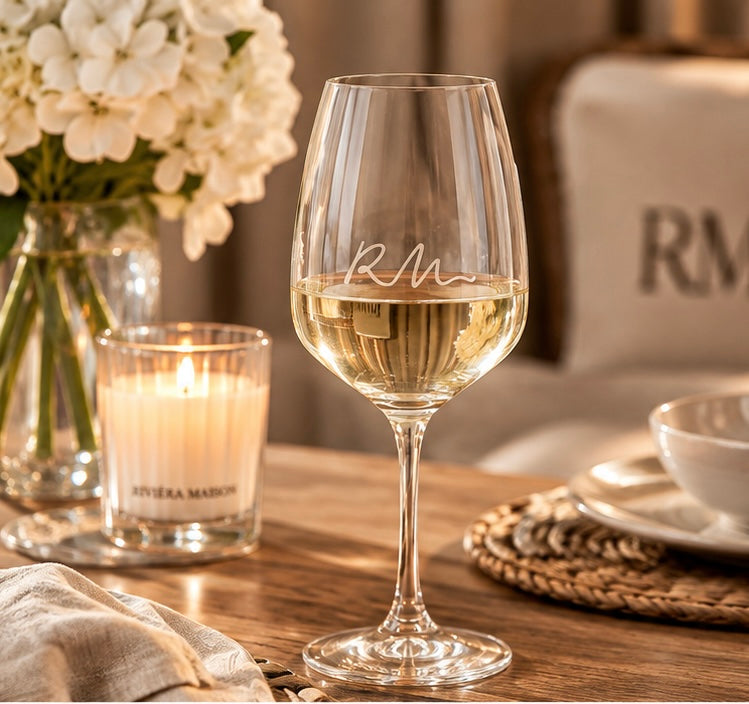 Rivièra Maison Weinglas mit RM-Logo – 21 cm