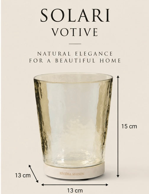 Rivièra Maison Solari Votive – elegantes Windlicht aus Glas