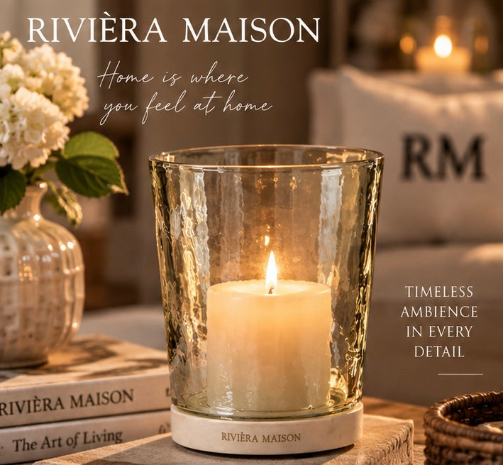 Rivièra Maison Solari Votive – elegantes Windlicht aus Glas