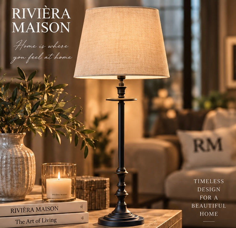 Rivièra Maison Lampbase L’Hotel – Lampenfuß Matt Schwarz 57 cm