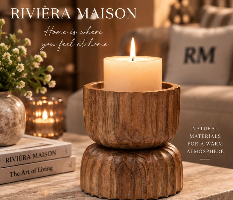Rivièra Maison Josh Candle Holder S – Kerzenhalter aus Akazienholz