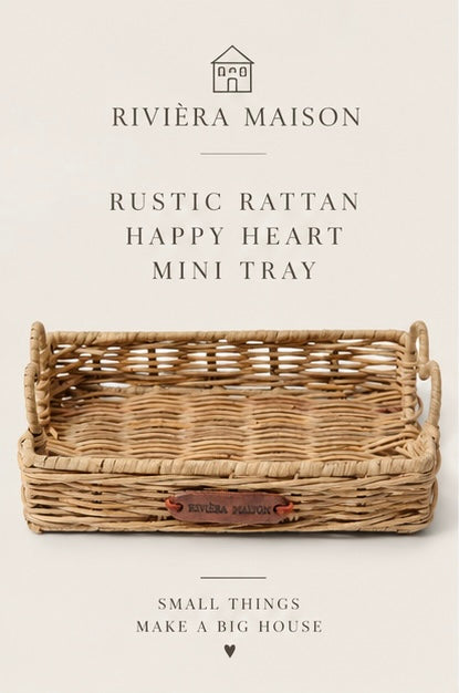 Rivièra Maison Rustic Rattan Happy Heart Mini Tray