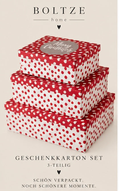BOLTZE home Geschenkkarton-Set „Merry Christmas“ – 3-teilig