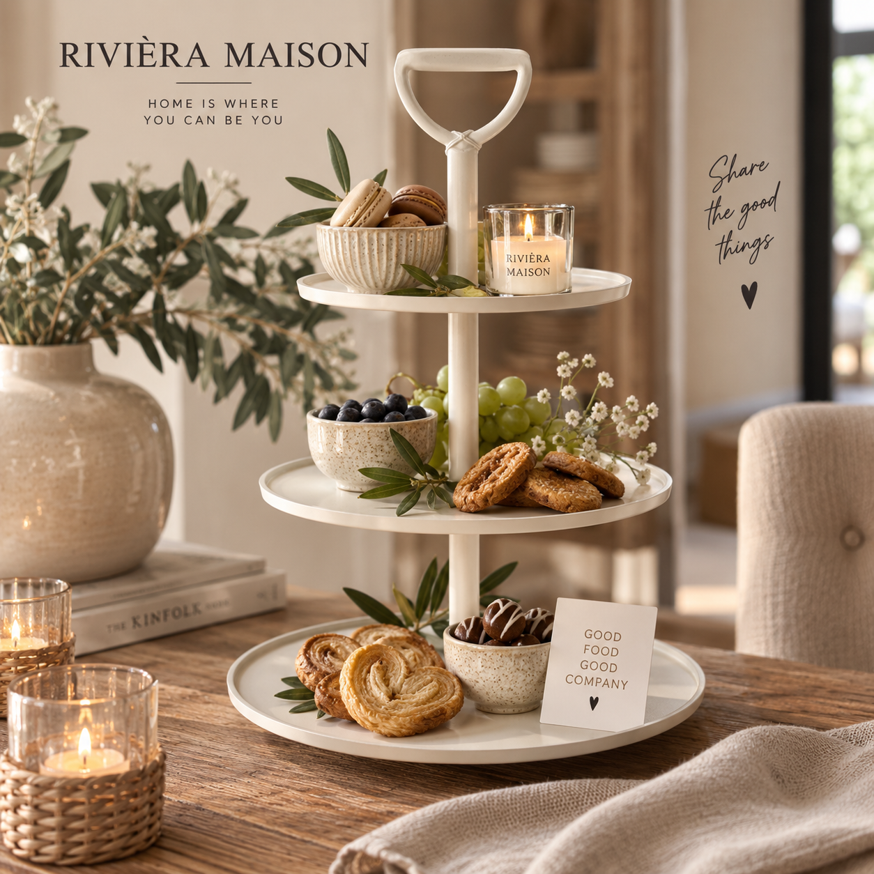 Rivièra Maison Etagere – 3-stöckig in Creme