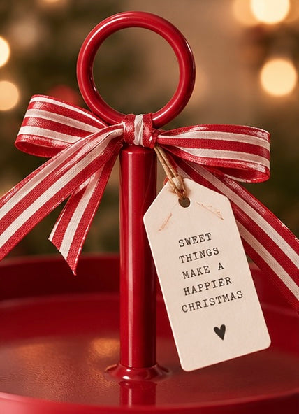 BOLTZE home Weihnachts-Etagere Rot – 2-stöckig