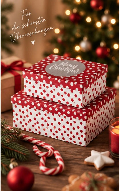 BOLTZE home Geschenkkarton-Set „Merry Christmas“ – 3-teilig