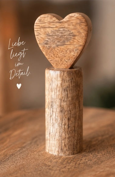 ZUSSS Holz-Etagere mit Herz – 2-stöckig in Geschenkverpackung