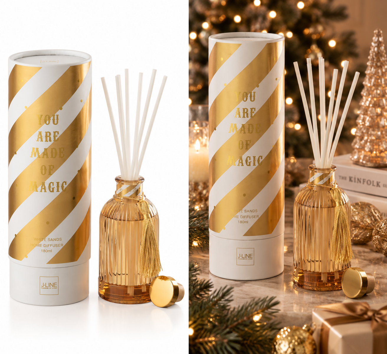J-Line Home Diffuser White Sands – 180 ml | Gold