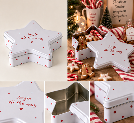 ⭐ Boltze Home Keksdose „Jingle all the way“ – Stern