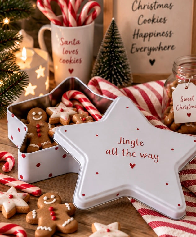 ⭐ Boltze Home Keksdose „Jingle all the way“ – Stern