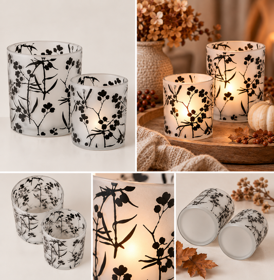 BOLTZE Home Windlicht-Set – Botanical, 2-teilig