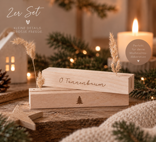 Eulenschnitt Kartenständer „O Tannenbaum“ – 2er Set 🎄
