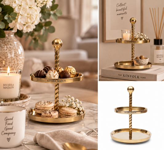 Rivièra Maison Fallon Etagère – 2-stöckig Gold