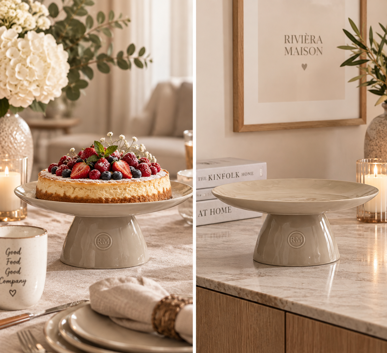 Rivièra Maison Portofino Cake Stand Flax