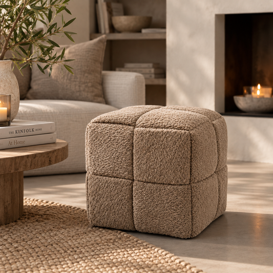 Rivièra Maison Qbic Stool – Manhattan Weave Soft Walnut