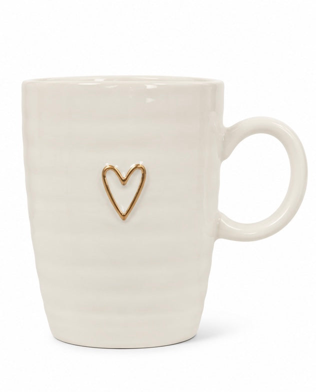Zusss Tasse mit Herz – Weiß/Gold