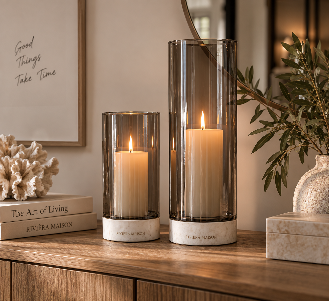 Rivièra Maison Selaire Hurricane Marble – Rauchglas