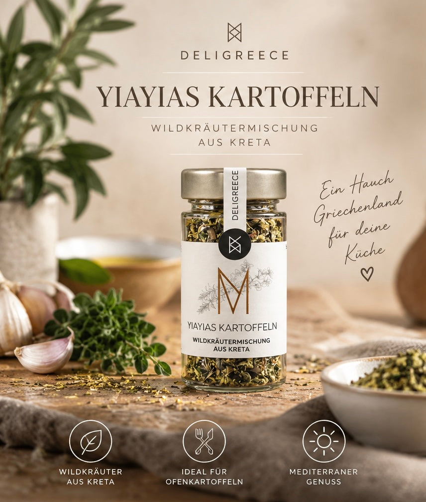 Yiayias Kartoffeln – Griechische Wildkräutermischung für Ofenkartoffeln