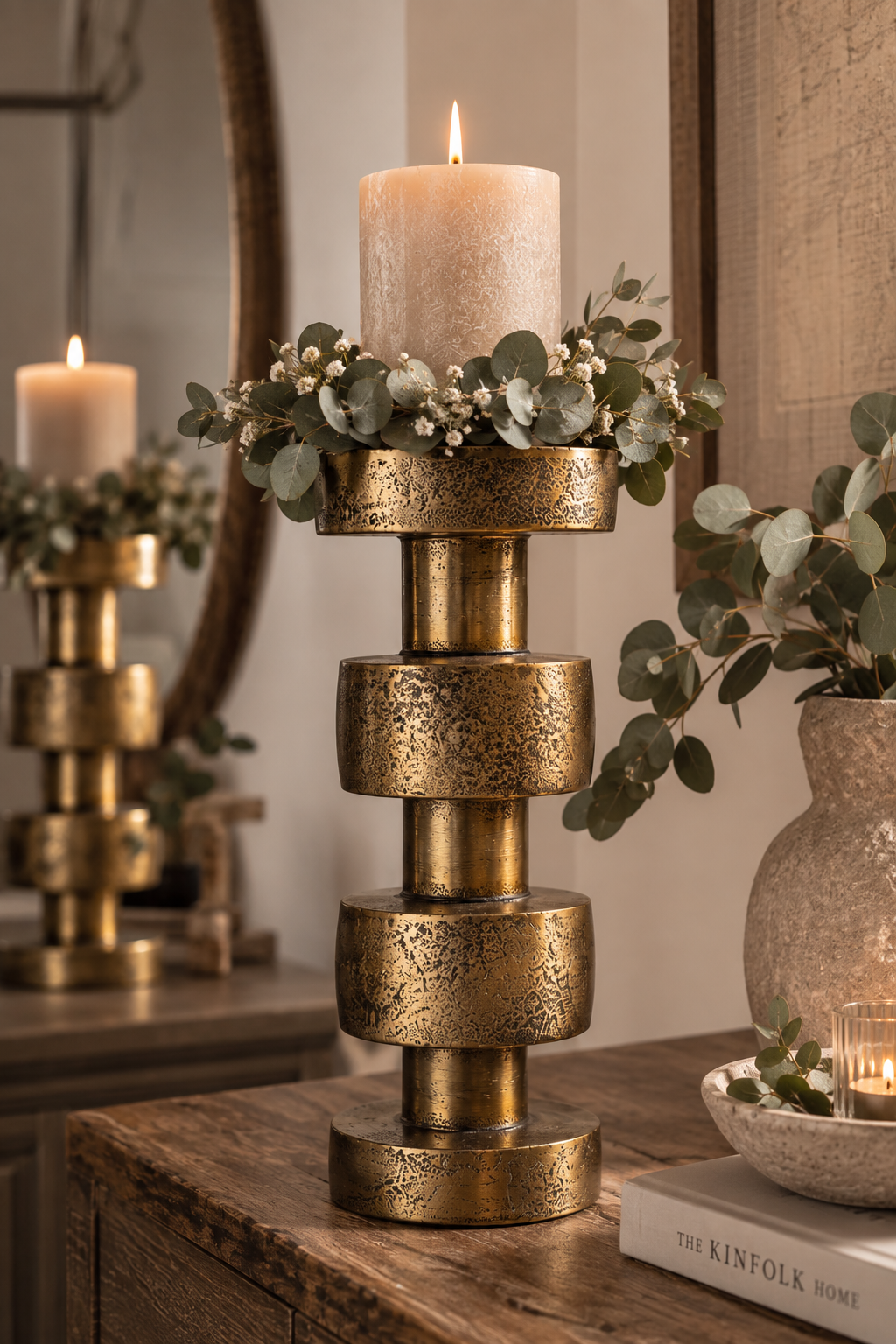 Countryfield Kerzenständer Antik Gold – 38 / 50 cm