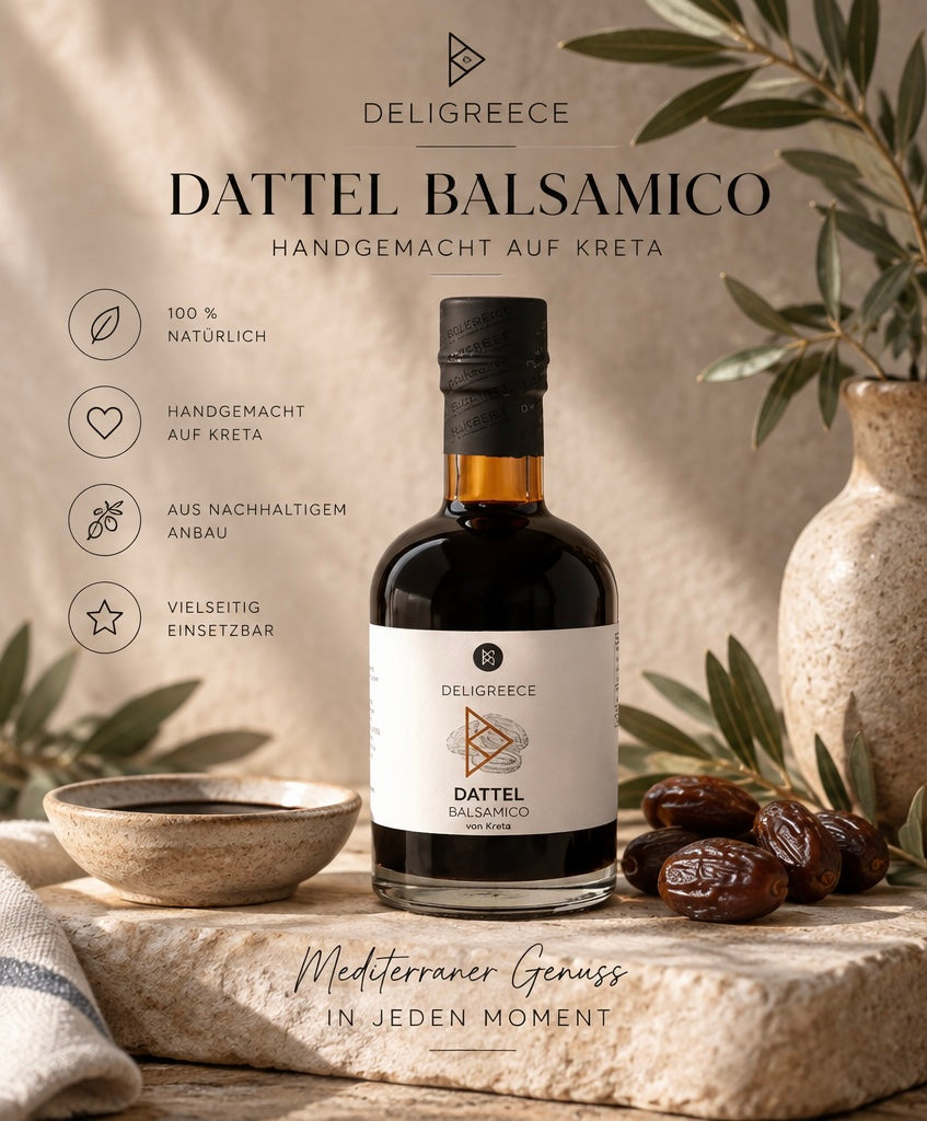 Deligreece Dattel Balsamico – handgemacht auf Kreta